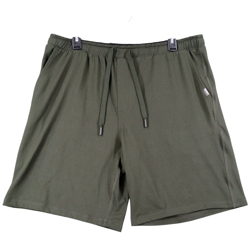 Eddie Bauer Lounge Shorts Mens L Olive Green Drawstring‎ Stretch Casual Comfort